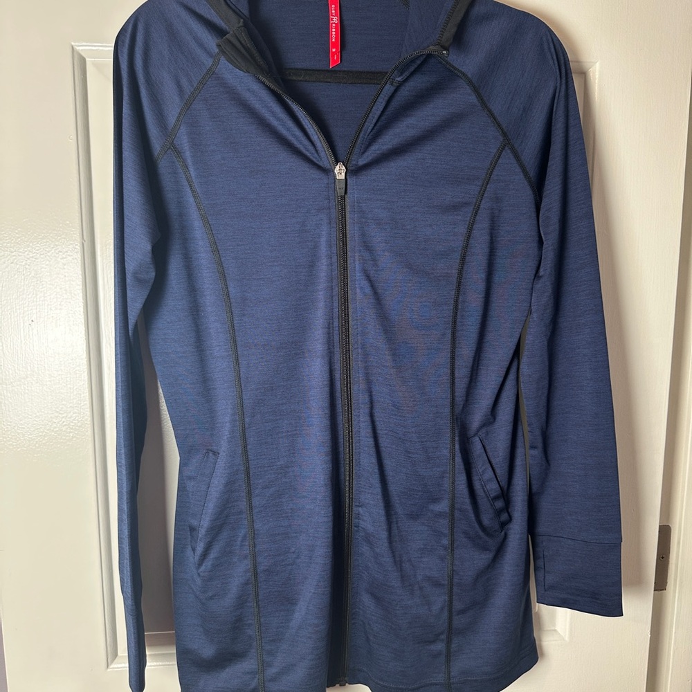 Ruby Ribbon Navy Zip-Up Jacket